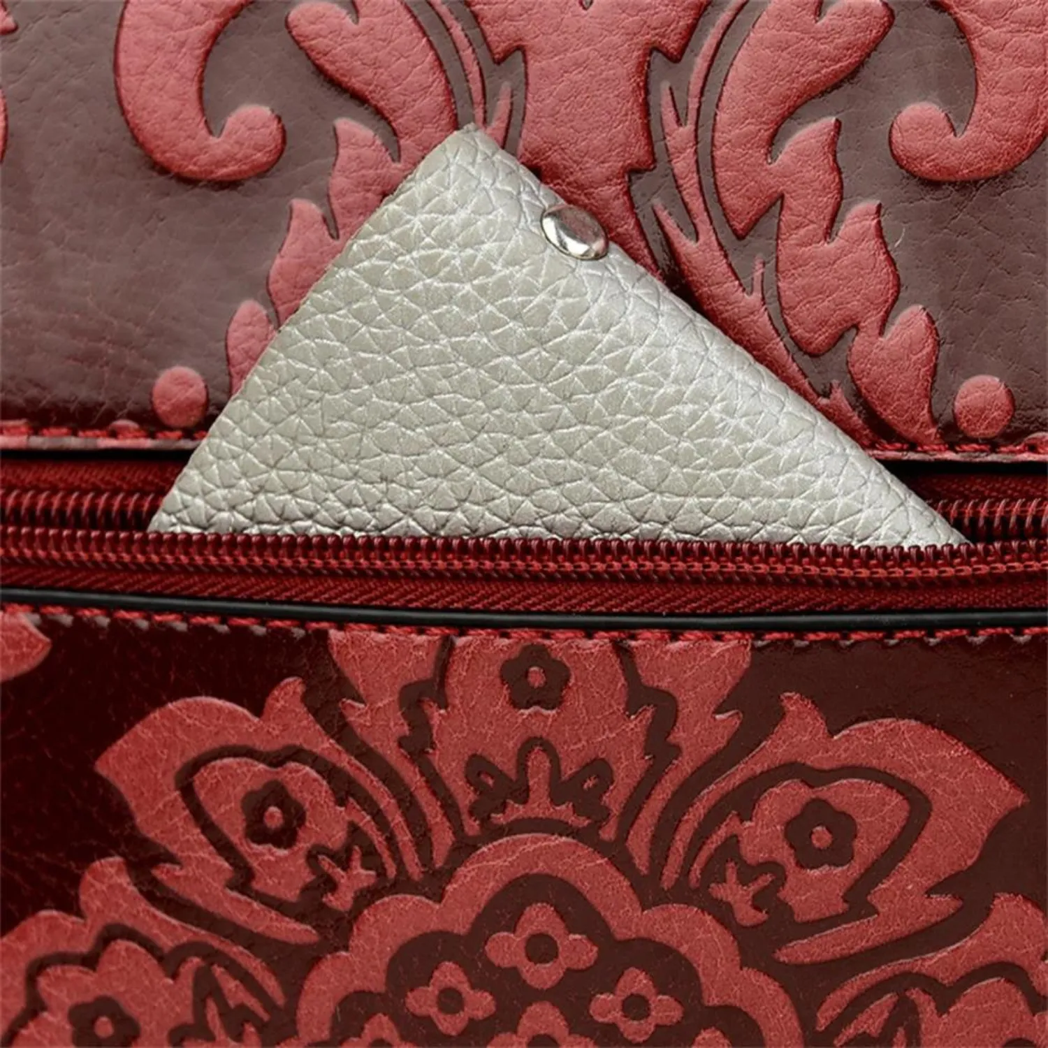 Regal Embossed Leather Tote Handbag