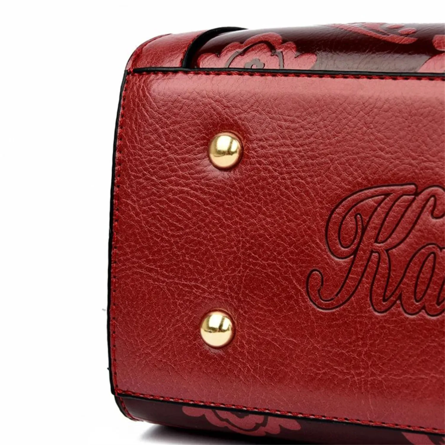 Regal Embossed Leather Tote Handbag