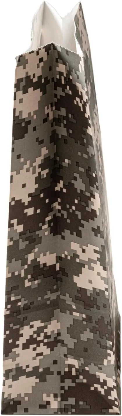 Restaurantware Bag Tek 6 LB Disposable Lunch Bags 100 Sturdy Take Out Bags - Flat Bottom Great For Restaurants Cafes And Bakeries Camouflage Paper Popcorn Bags Versatile For Grocery And More