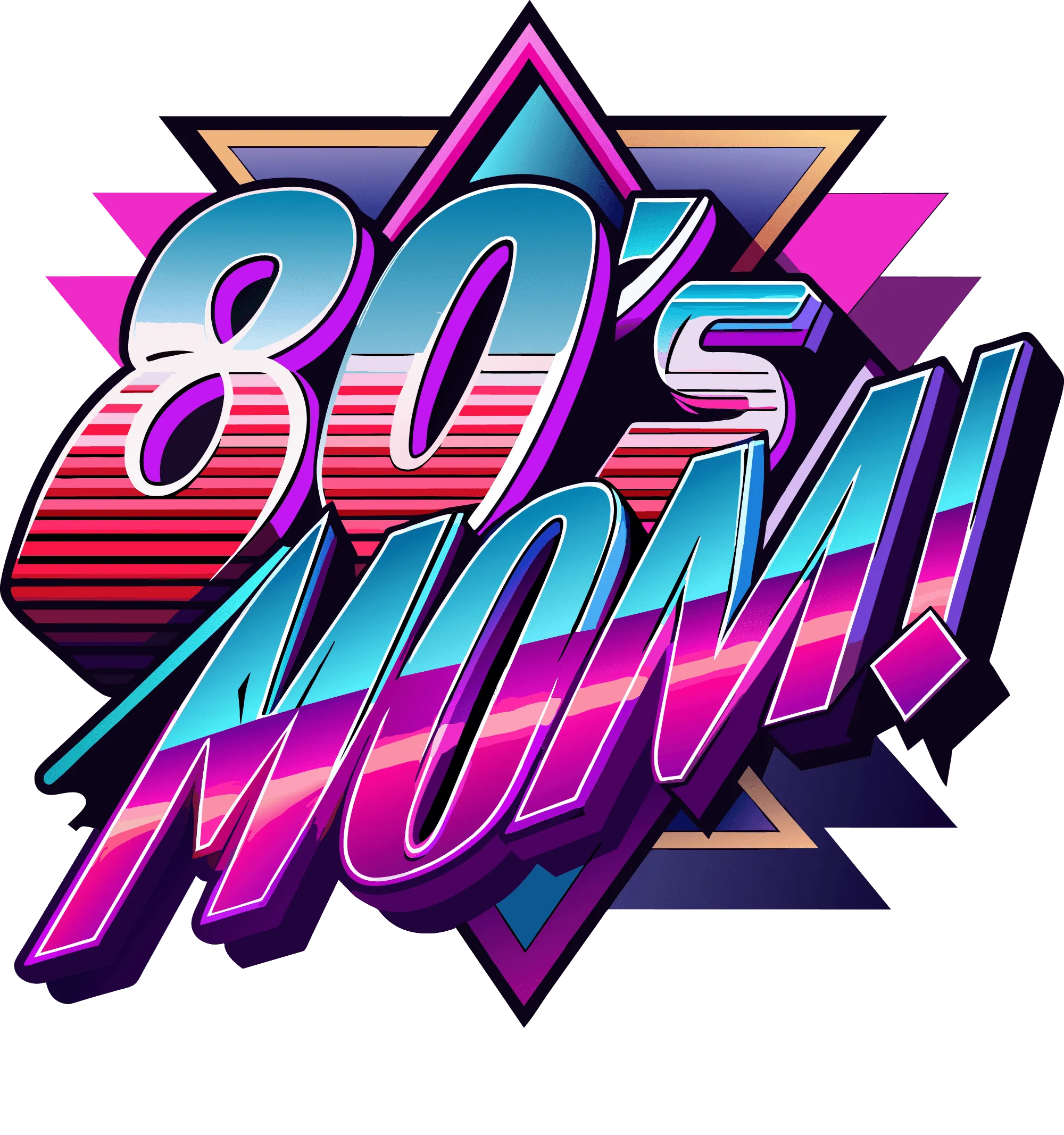 Retro 80's Mom & Triangles DTF (direct-to-film) Transfer