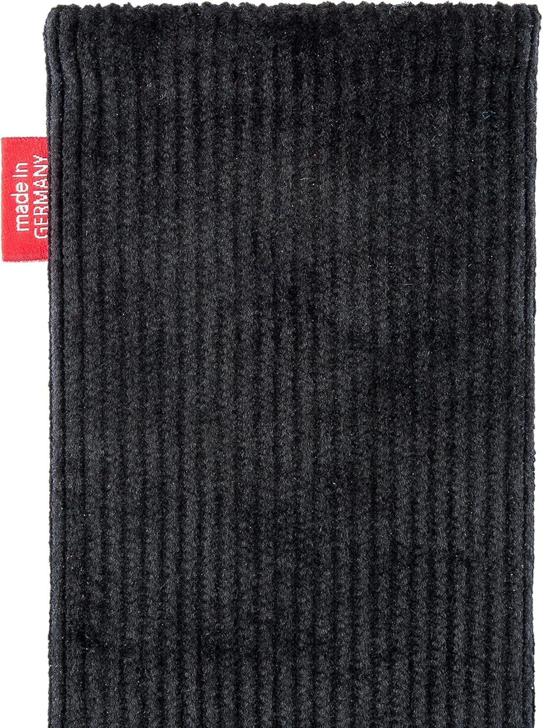 Retro Black Custom Tailored Sleeve for Mobistel Cynus F3. Fine Corduroy Pouch with Integrated Microfibre Lining for Display Cleaning