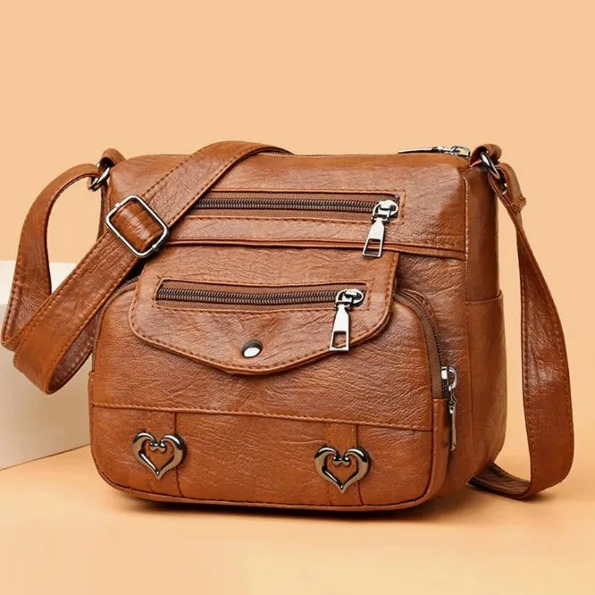 Retro Hearts Crossbody Bag