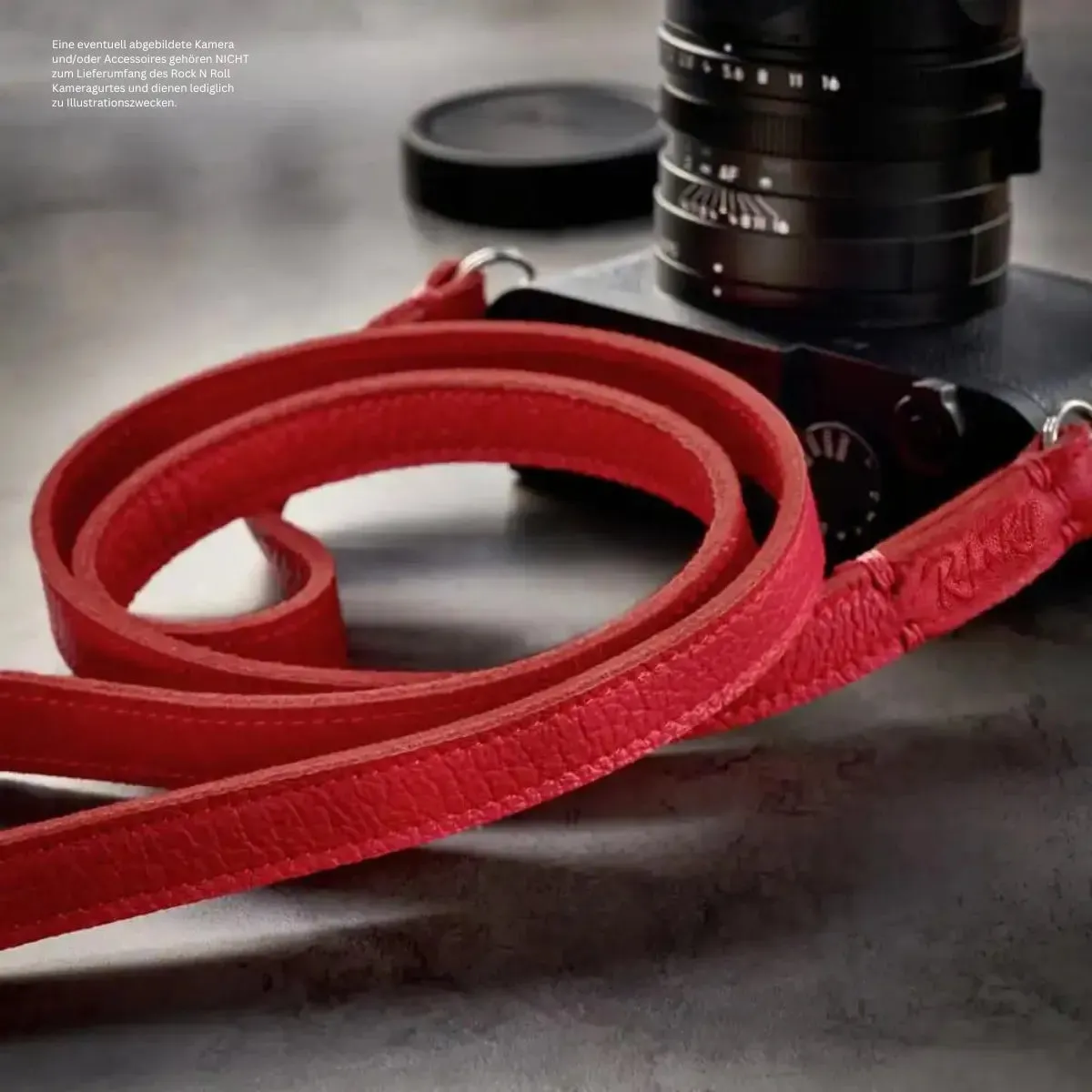 Retro Kameragurt in Rot aus Leder | Rock n Roll Camera Straps | Handmade | Gr.S