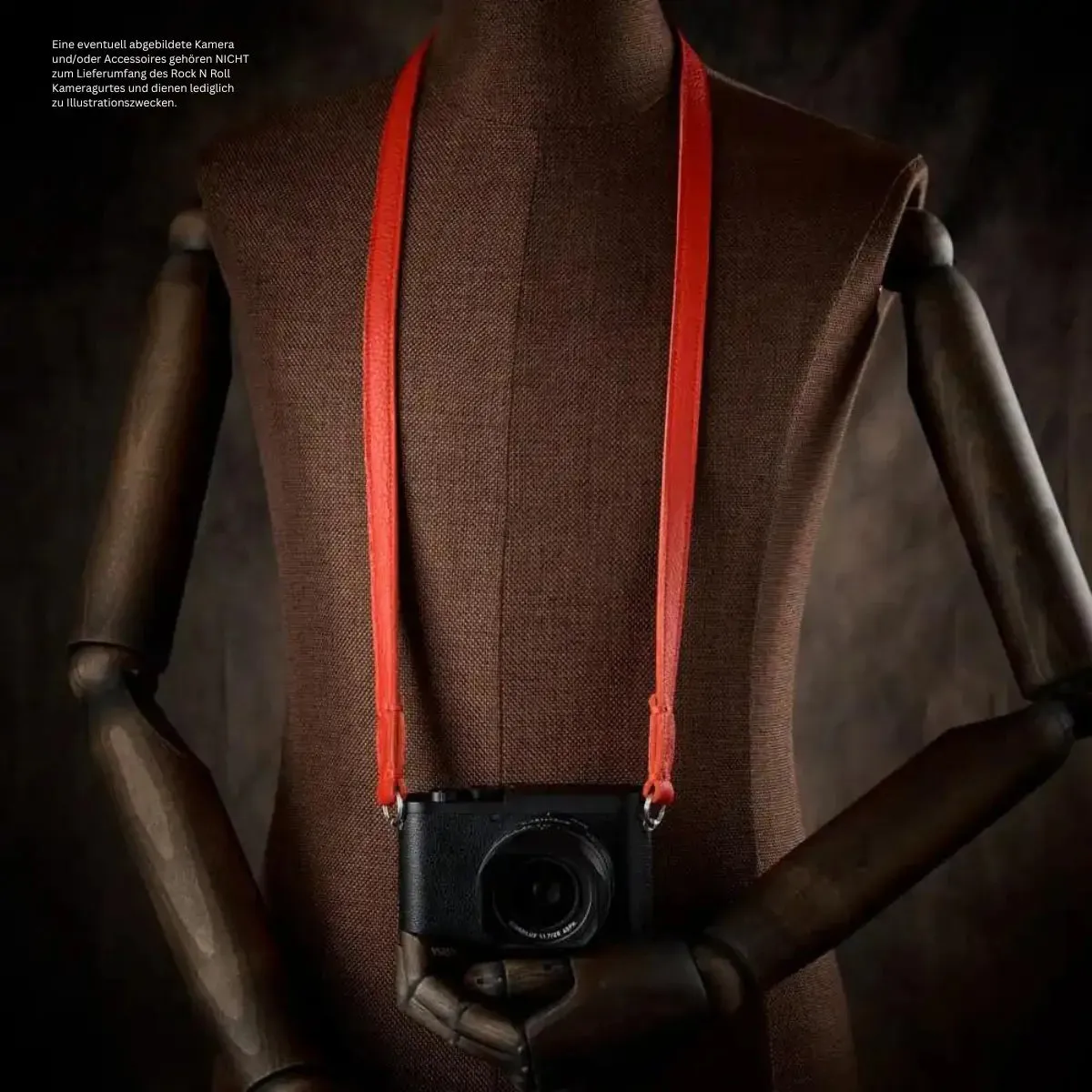Retro Kameragurt in Rot aus Leder | Rock n Roll Camera Straps | Handmade | Gr.S