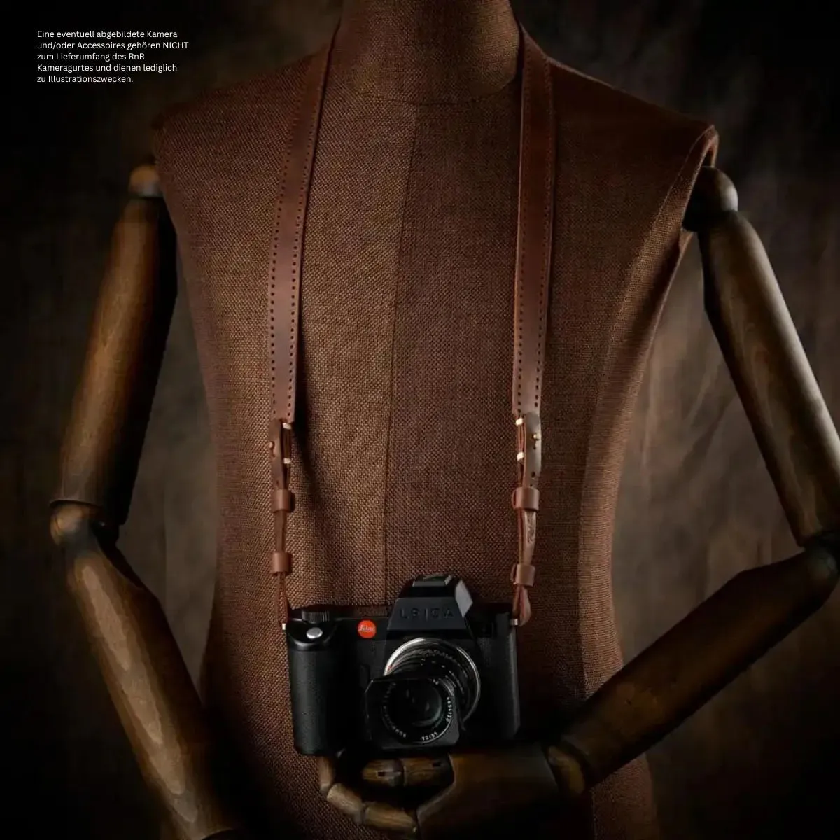 Retro Leder Kamera Schultergurt für Leica SL SL2 S | Braun | Rock n Roll | Gr.L