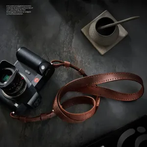 Retro Leder Kamera Schultergurt für Leica SL SL2 S | Braun | Rock n Roll | Gr.L