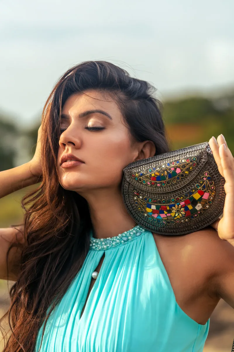 Retro Oxidized Stone Clutch