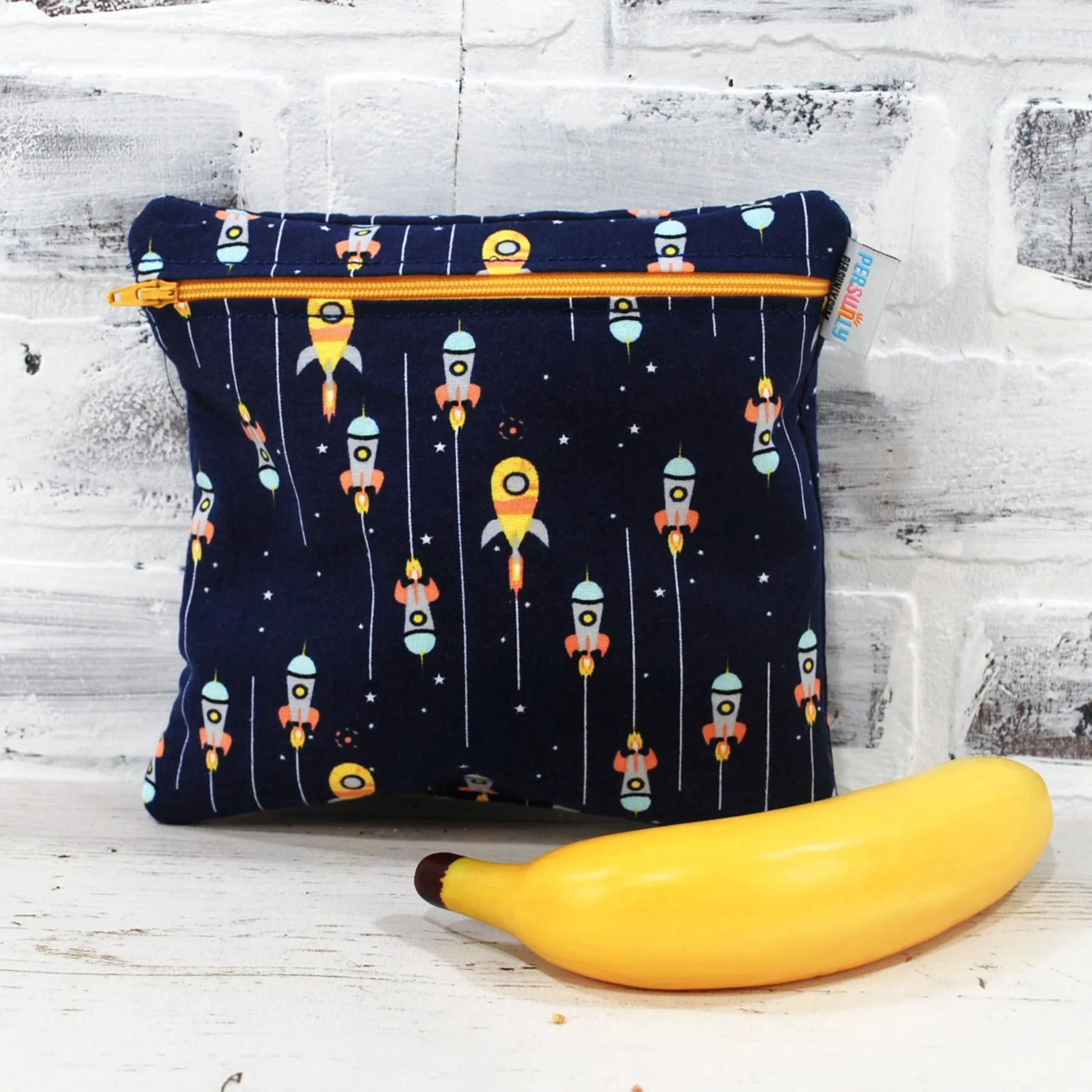Retro Rockets Personalized Reusable Food Bag