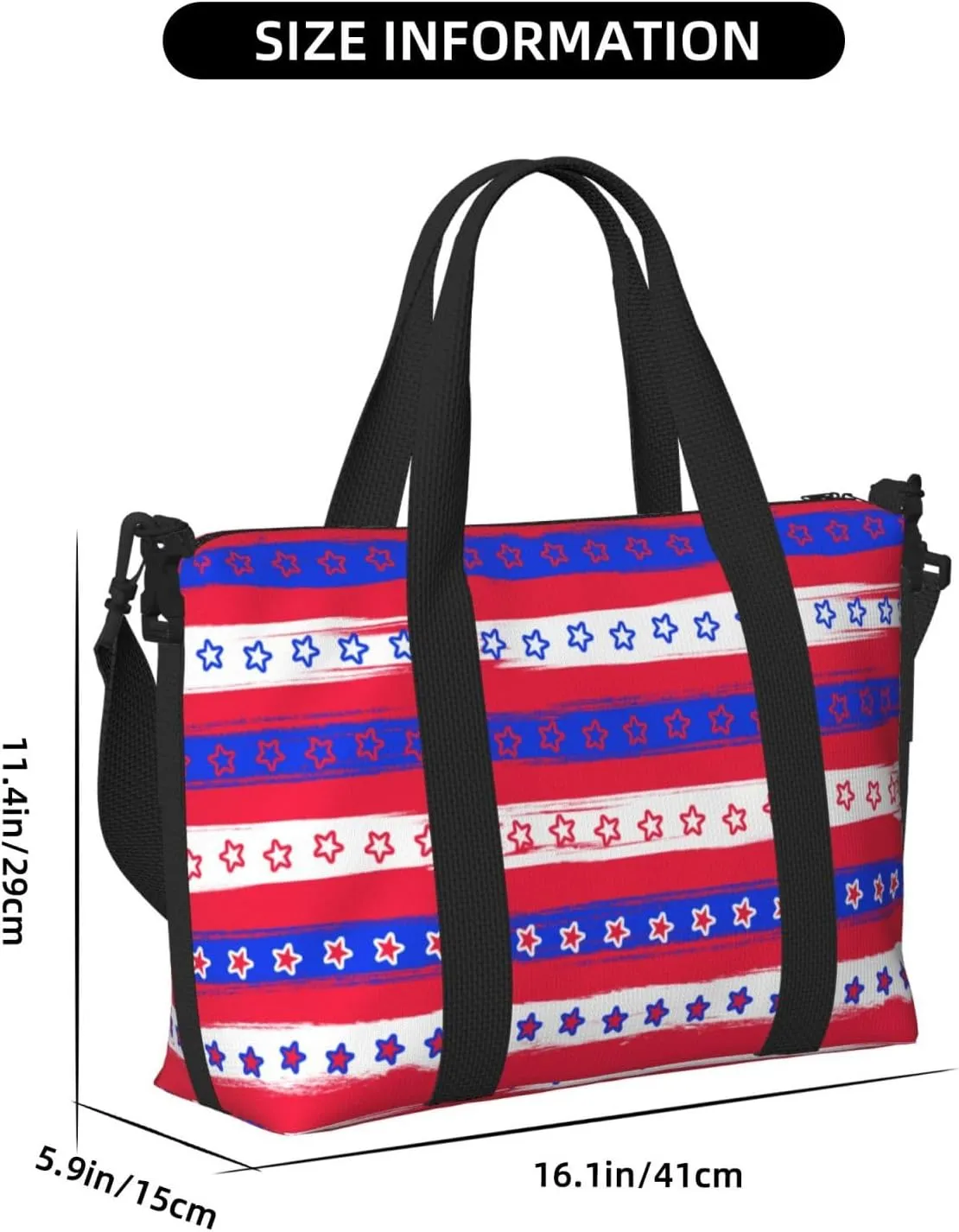 Retro Stars And Strips Travel Duffel Bags for Women Men, Sports Training Gym Bag Dance Bag with Adjustable Shoulder Strap Weekender Overnight Bag
