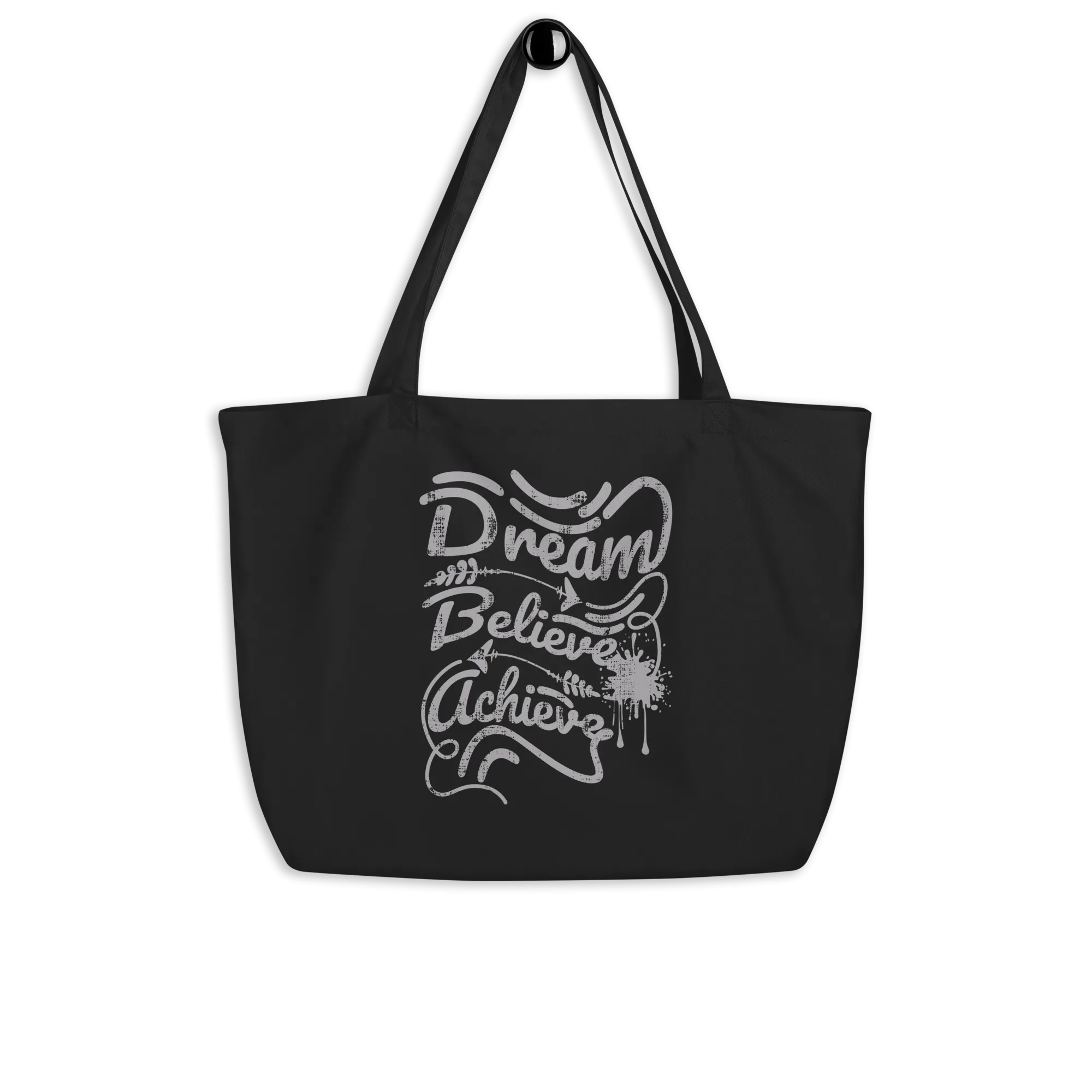 Retro Tote Bag - Dream Believe Achieve - Large Size