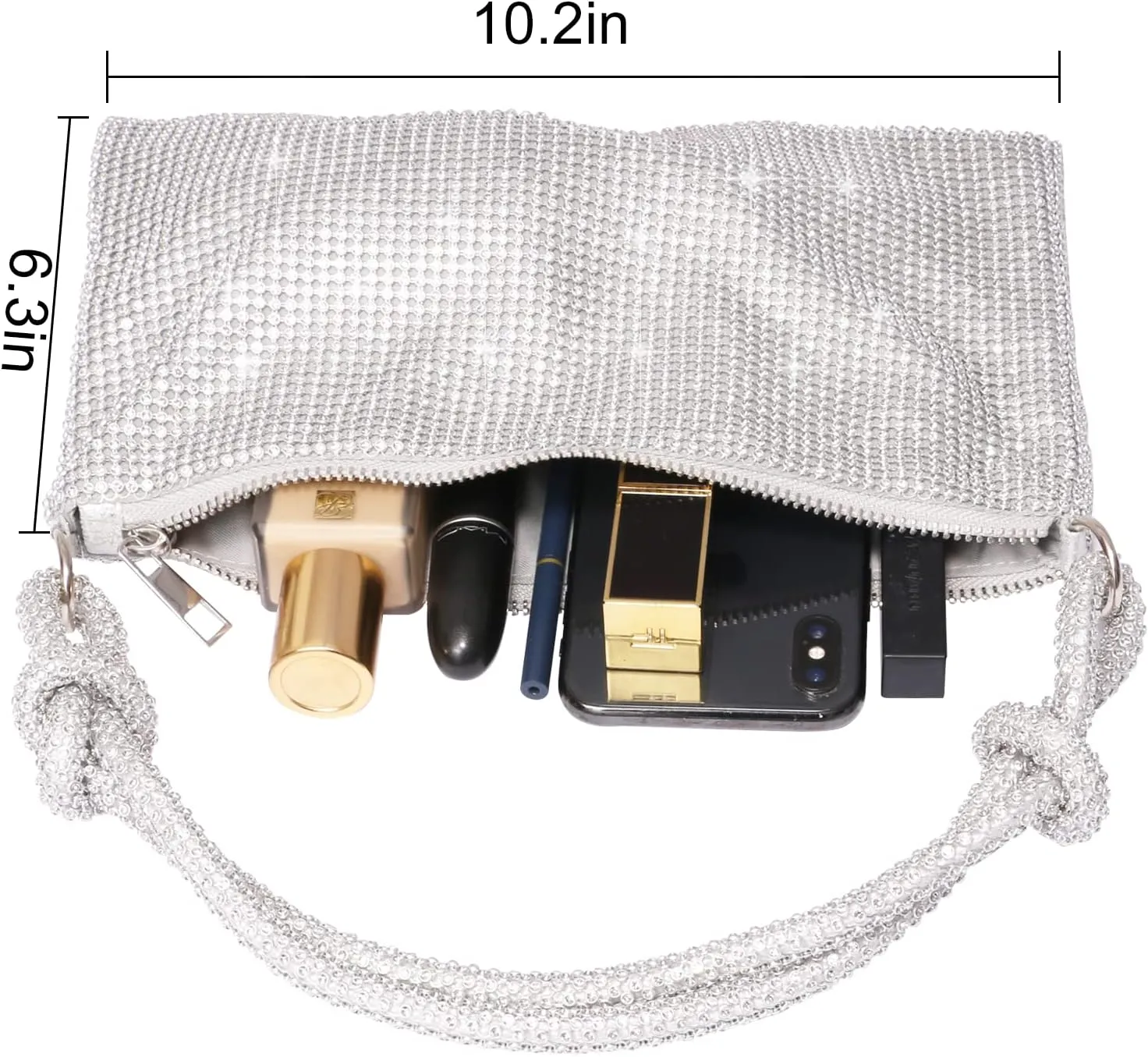 Rhinestone Evening Bags for Womens, Chic Crystal Sparkly Evening Purse Handbag Hobo Bag