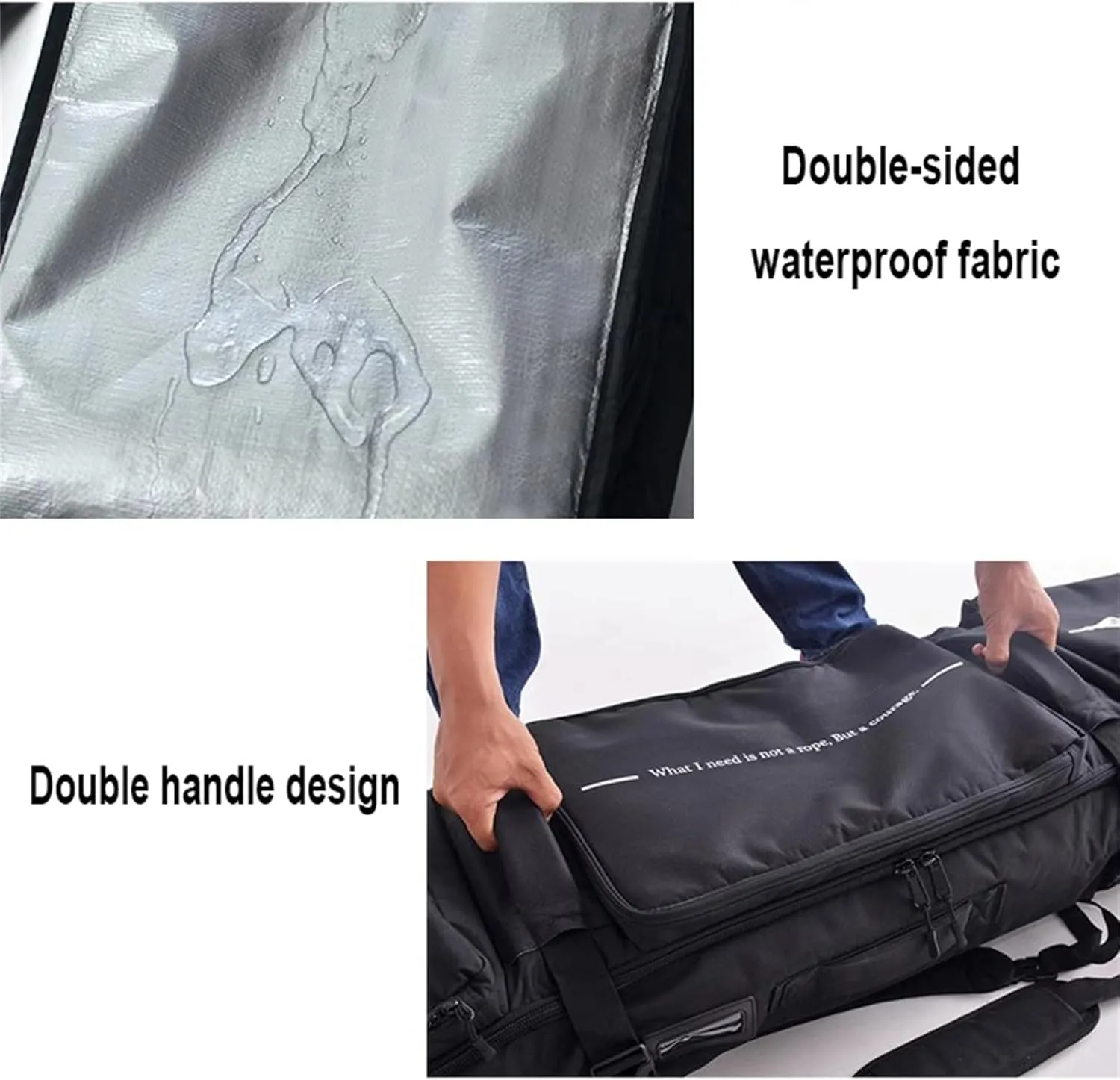 Roller Snowboard Bag with Wheels Snow Ski Bags for Air Travel Double Rolling Ski Bag Foldable Wheeled Ski Bag Large Capacity with Water-Resistant