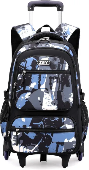 Rolling Backpack for Boys School Backpack with Wheels for Boys Wheeled Bookbags Trolley School Bags for Teens