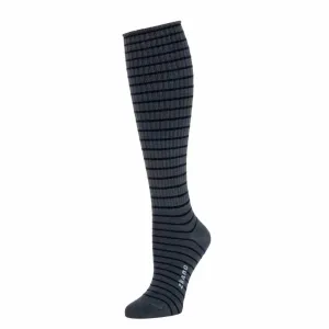 Rose Striped Knee Sock in Ash