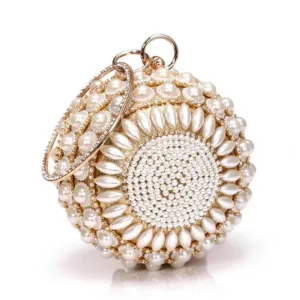 round Trackable luxury shoulder Hot-ticket item bag chain pearl