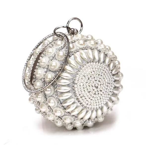 round Trackable luxury shoulder Hot-ticket item bag chain pearl