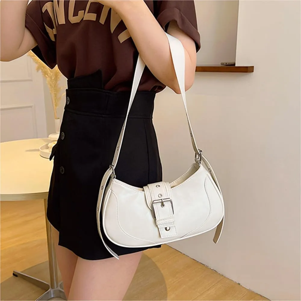 RTGGSEL Women's Contrast Color Plaid Striped Saddle Crossbody Shoulder Underarm Satchel Handbag Tote Clutch Purse Hobo Bag