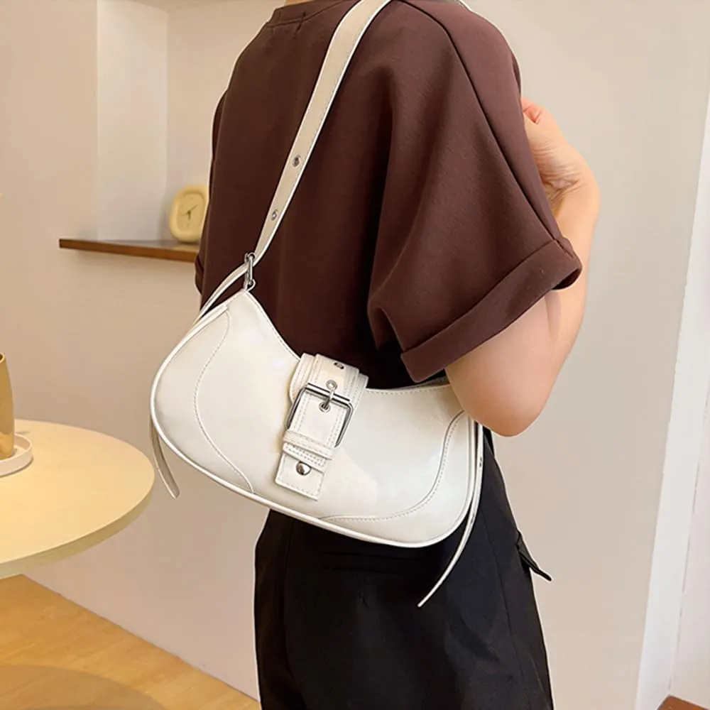 RTGGSEL Women's Contrast Color Plaid Striped Saddle Crossbody Shoulder Underarm Satchel Handbag Tote Clutch Purse Hobo Bag