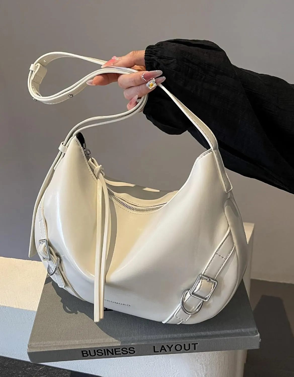 RTGGSEL Women's Contrast Color Plaid Striped Saddle Crossbody Shoulder Underarm Satchel Handbag Tote Clutch Purse Hobo Bag