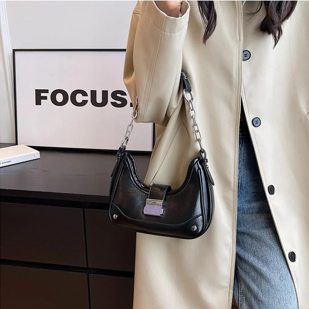 RTGGSEL Women's Contrast Color Plaid Striped Saddle Crossbody Shoulder Underarm Satchel Handbag Tote Clutch Purse Hobo Bag