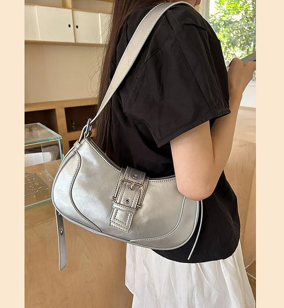 RTGGSEL Women's Contrast Color Plaid Striped Saddle Crossbody Shoulder Underarm Satchel Handbag Tote Clutch Purse Hobo Bag