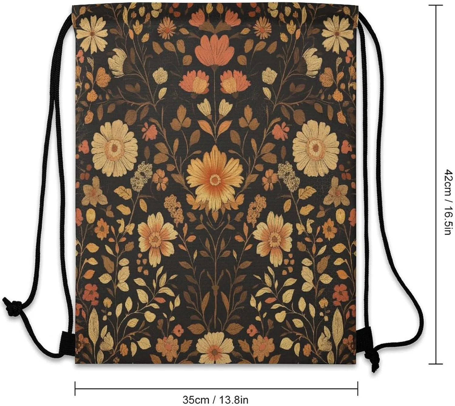 Rustic William Morris Daisy Drawstring Backpack,Drawstring Sackpack Drawstring Bags Cinch Bags Sports
