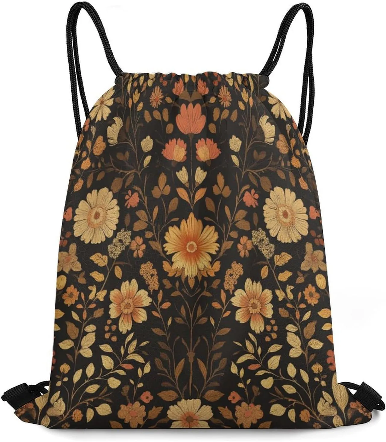 Rustic William Morris Daisy Drawstring Backpack,Drawstring Sackpack Drawstring Bags Cinch Bags Sports