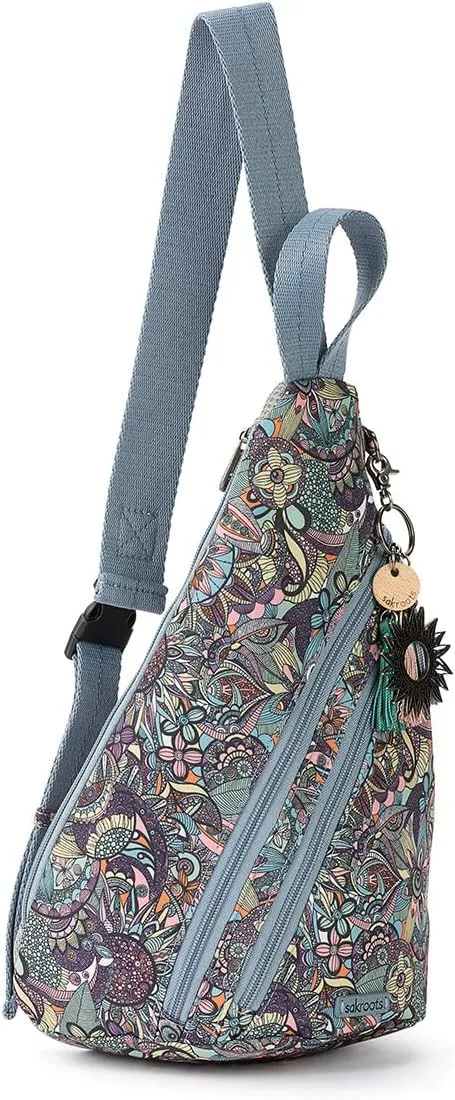 Sakroots Womens Twill, Large & Roomy With Closure, On The Go Sling Backpack in Nylon Eco Twill Main Zipper Closure Made From Recycled Materials, Sunray Spirit Desert, One Size US