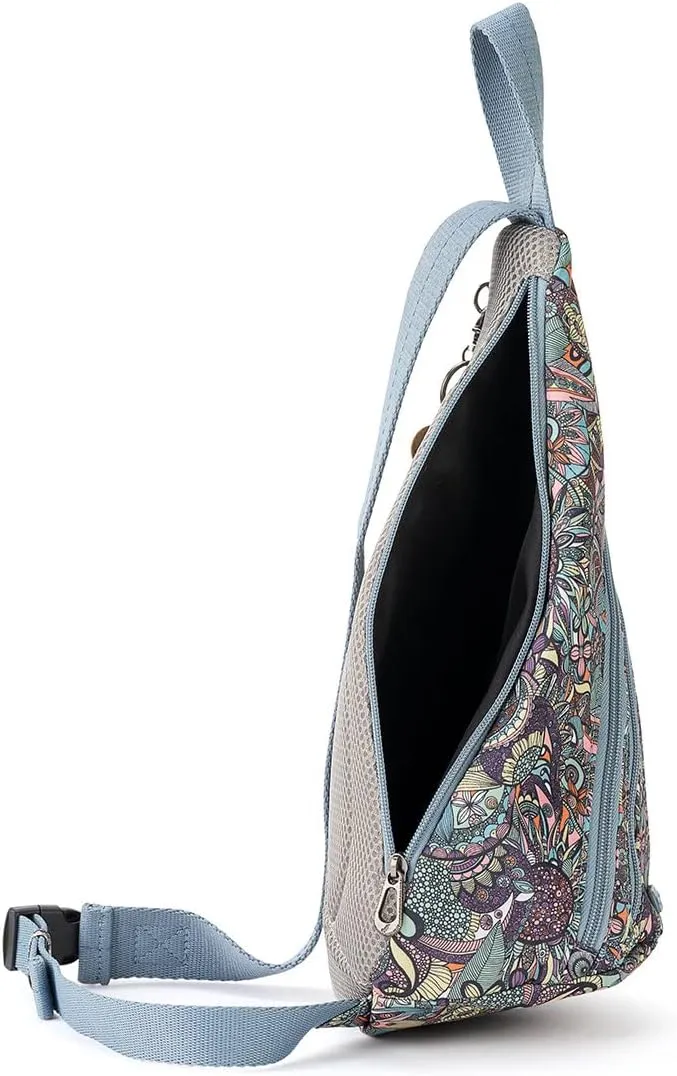 Sakroots Womens Twill, Large & Roomy With Closure, On The Go Sling Backpack in Nylon Eco Twill Main Zipper Closure Made From Recycled Materials, Sunray Spirit Desert, One Size US