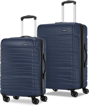 Samsonite Evolve SE Hardside Expandable Luggage with Spinners, Classic Navy, 2PC SET (Carry-on/Medium)