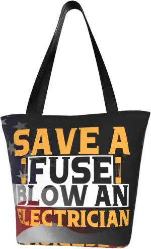Save A Fuse Blow An Electrician Fashion Shoulder Bag Large Capacity For Man Or Woman