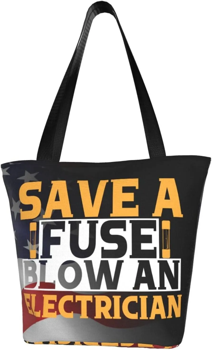 Save A Fuse Blow An Electrician Fashion Shoulder Bag Large Capacity For Man Or Woman