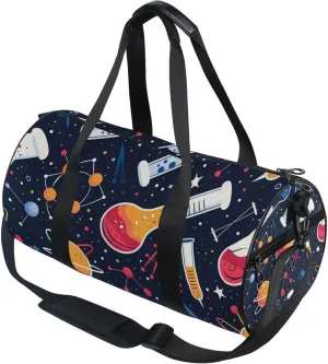 Science Chemistry Physics Pattern Gym Duffle Bag Women Men Sports Fitness Bag for Travel Workout Gymnastics Dance Ballet