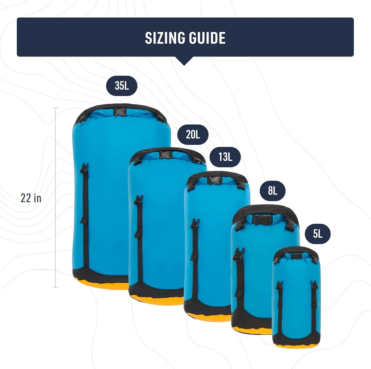 Sea to Summit eVac Compression Dry Bag, Waterproof Compression Sack, 5 Liter, High Rise Grey