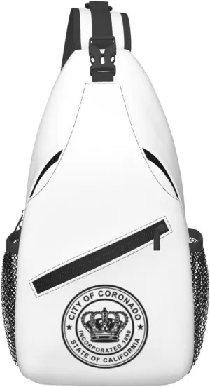 Seal Of Coronado, California Crossbody Bags For Women Men Chest Backpack Gym Shoulder Bag Travel Outdoor Sports Casual Crossbody Bags