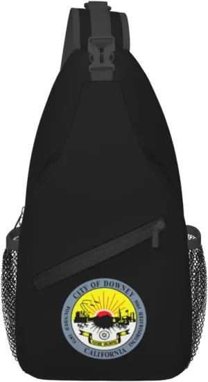 Seal Of Downey, California Crossbody Bags For Women Men Chest Backpack Gym Shoulder Bag Travel Outdoor Sports Casual Crossbody Bags