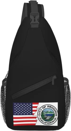 Seal Of Redding, California And America Crossbody Bags For Women Men Chest Backpack Gym Shoulder Bag Travel Outdoor Sports Casual Crossbody Bags