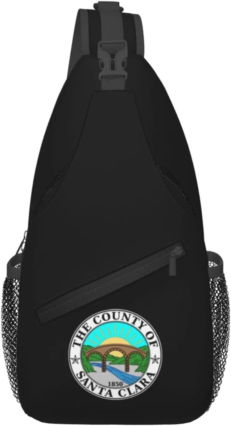 Seal Of Santa Clara County, California Crossbody Bags For Women Men Chest Backpack Gym Shoulder Bag Travel Outdoor Sports Casual Crossbody Bags
