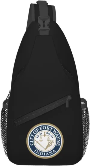 Seal Of The City Of Fort Wayne, Indiana Crossbody Bags For Women Men Chest Backpack Gym Shoulder Bag Travel Outdoor Sports Casual Crossbody Bags