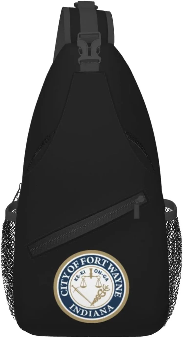 Seal Of The City Of Fort Wayne, Indiana Crossbody Bags For Women Men Chest Backpack Gym Shoulder Bag Travel Outdoor Sports Casual Crossbody Bags