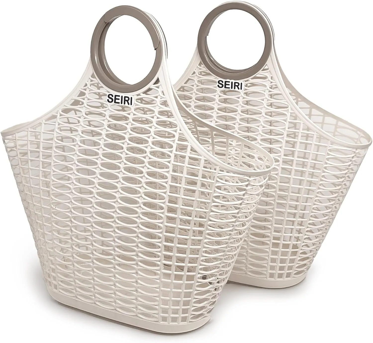 SEIRI 2 Pack, Retro Jelly Tote Bag for Beach, Pool, Gardening, Picnic, Laundry, Groceries