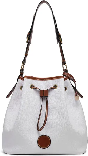 SENDEFN Bucket Shoulder Purses for Women Vegan Leather Bucket Bag Hobo Retro Handbags