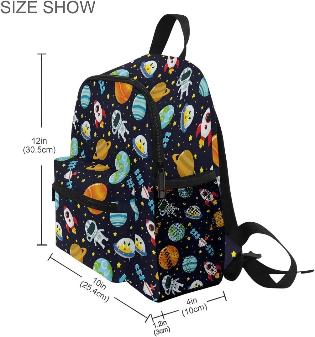 senya Cute Toddler Backpack Mini Travel Bag Planet Galaxy Childish Astronaut for Baby Girl Boy Age 3-7