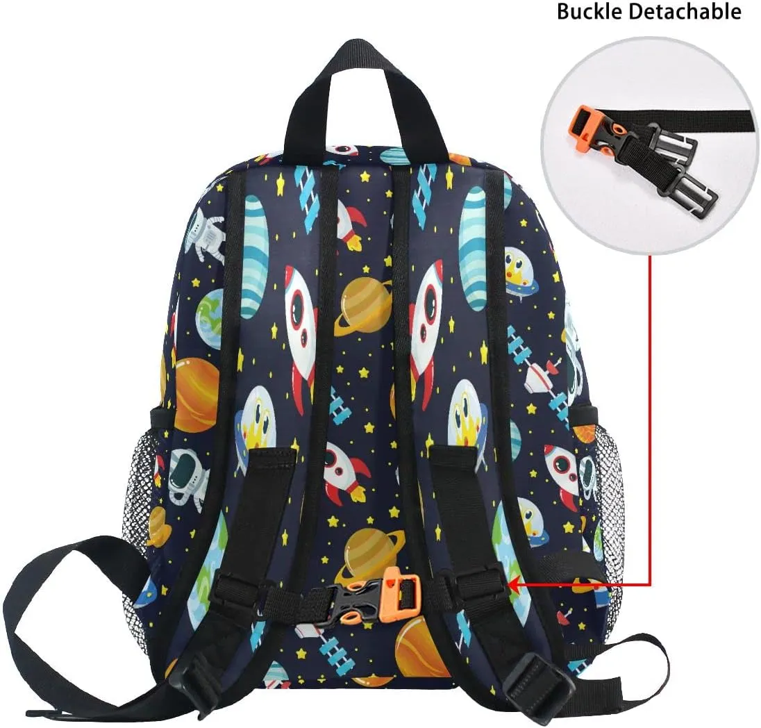 senya Cute Toddler Backpack Mini Travel Bag Planet Galaxy Childish Astronaut for Baby Girl Boy Age 3-7
