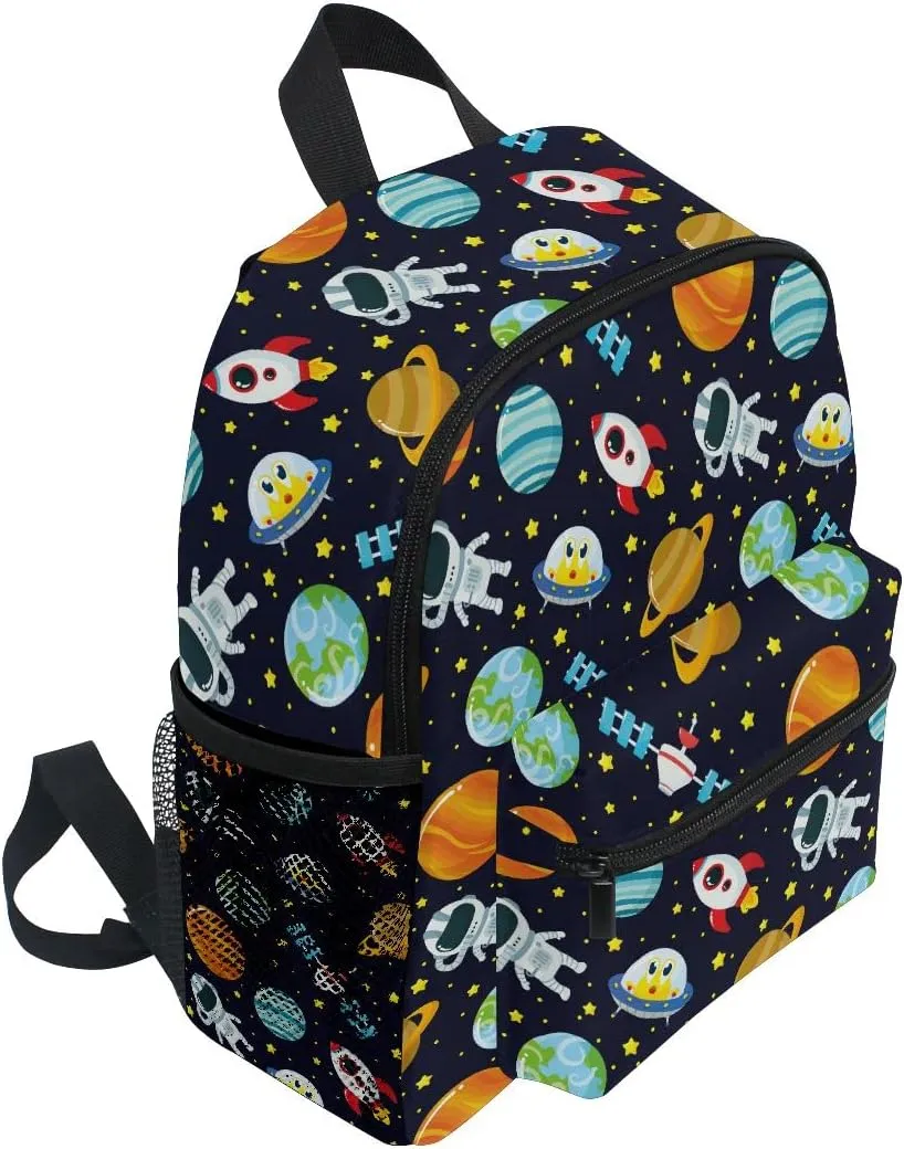 senya Cute Toddler Backpack Mini Travel Bag Planet Galaxy Childish Astronaut for Baby Girl Boy Age 3-7