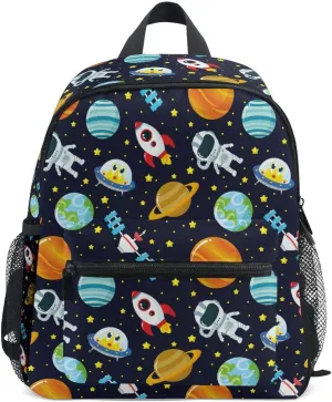 senya Cute Toddler Backpack Mini Travel Bag Planet Galaxy Childish Astronaut for Baby Girl Boy Age 3-7