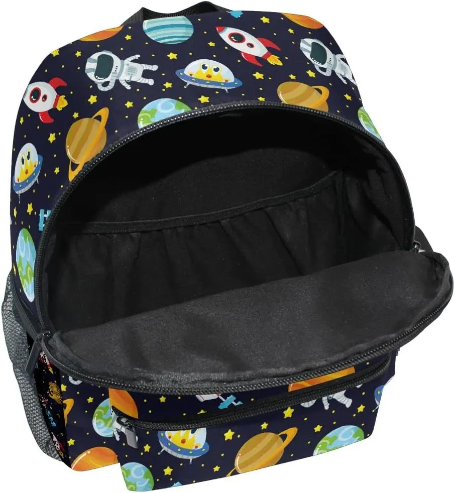 senya Cute Toddler Backpack Mini Travel Bag Planet Galaxy Childish Astronaut for Baby Girl Boy Age 3-7