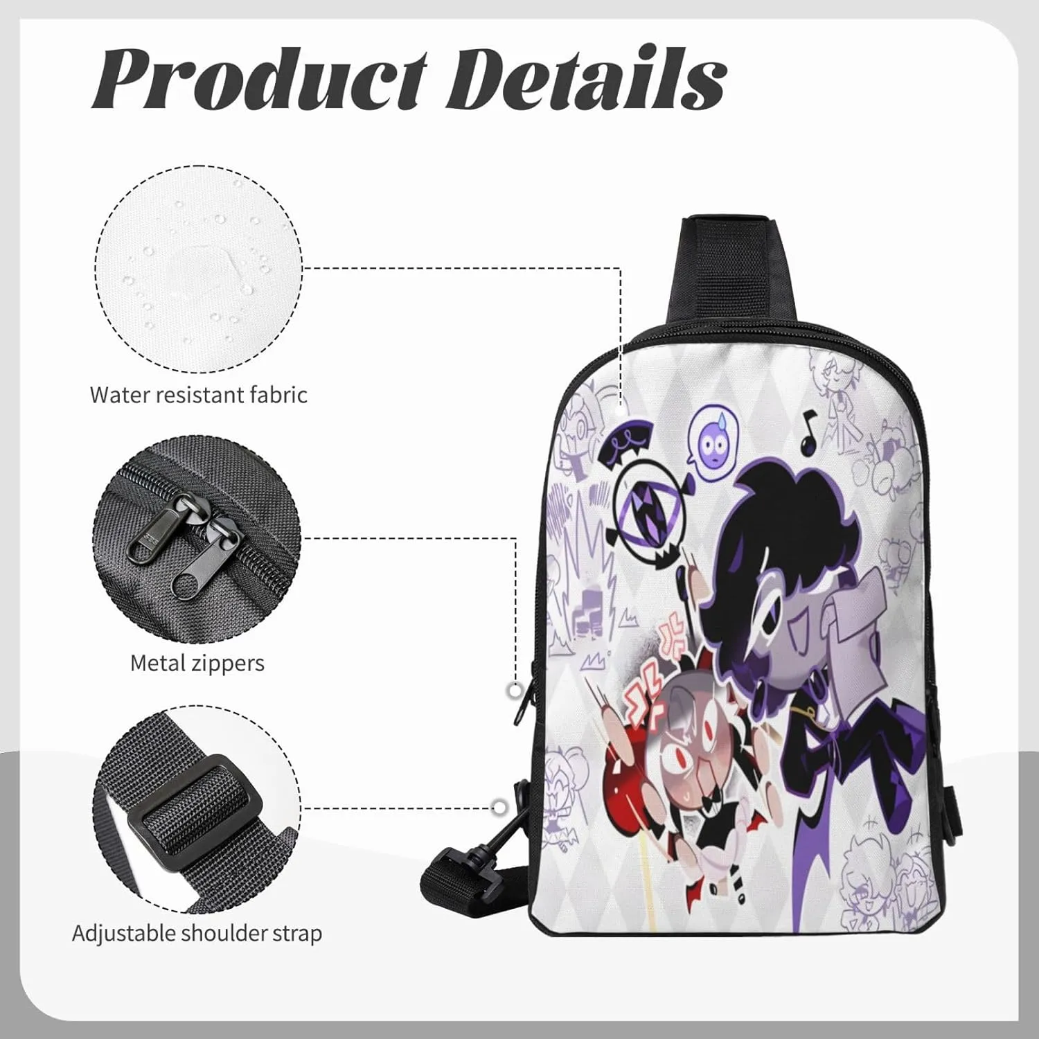 Shadow Milk Cookie Cartoon Print Children'S Sports Casual Fashion Crossbody Bag, Chest Bag