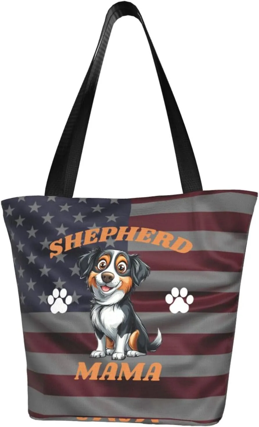 Shepherd Mama Australian Shepherd Dog Mom Fashion Shoulder Bag Large Capacity For Man Or Woman