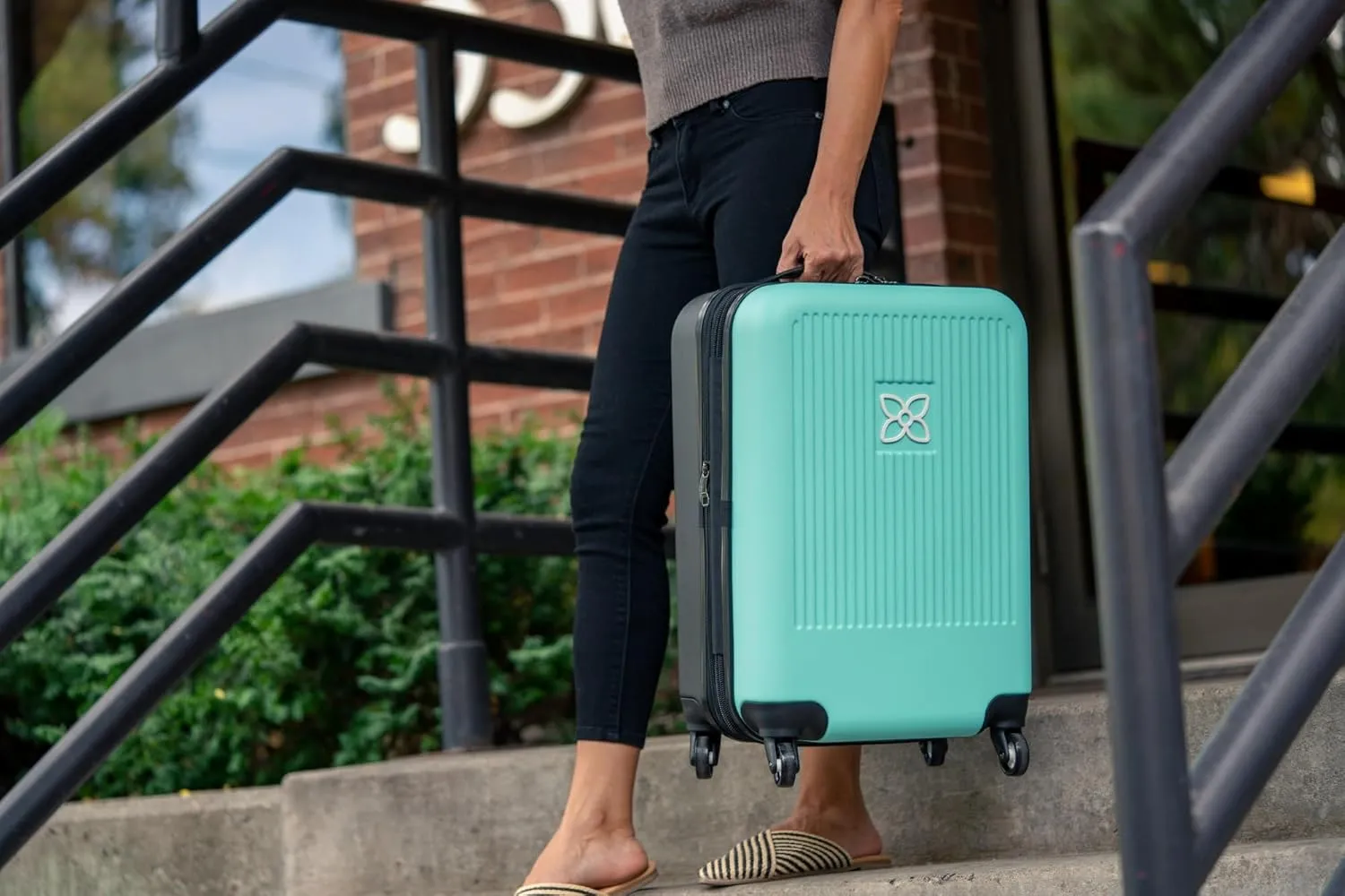 Sherpani Meridian, 22 Inch Carry On Luggage Airline Approved, Rolling Hardside Suitcase 22x14x9, Travel Luggage for Women, Expandable Suitcase, Travel Gift for Mothers Day 2025 (Caribe)